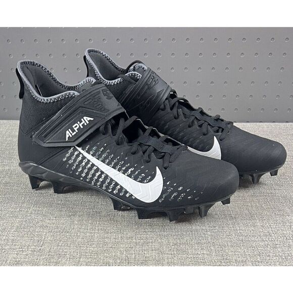 Nike Alpha Menace Pro 2 Mid Football Cleats Black White Men\'s Sz 16 AQ3209-002